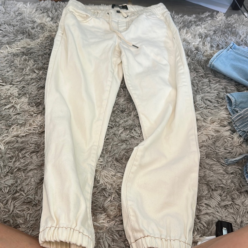 cream jean joggers